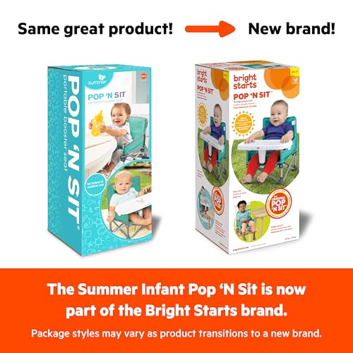 image for Bright Starts Pop 'N Sit Portable Booster, Indoor/Outdoor Use, Floor S