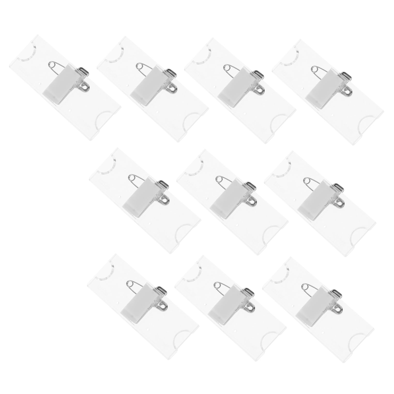 Operitacx 50pièces Porte-badge Acrylique Transparent Avec Clip Et Épingle Lot De Titres Identité Pour Événements Et Conférences
