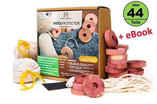 Preisvergleich Produktbild Mercano 42x Komplettpaket 100% Bio Mottenabwehr aus Zedernholz