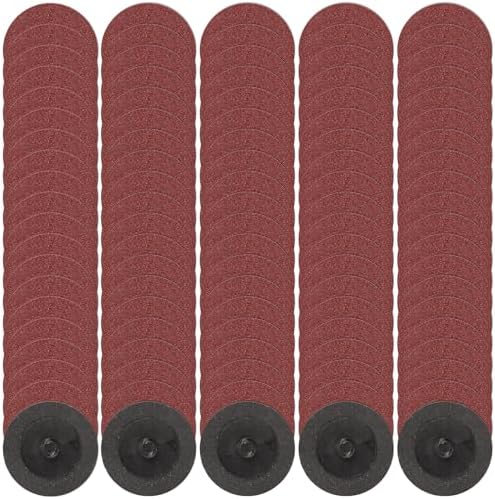 Mixiflor 100 Pcs 2 Inch Sanding Discs, 80 Grit Quick Change Disc with 1/4 inch Holder Surface Conditioning Disc for Die Grinder Burr Rust Paint Removal