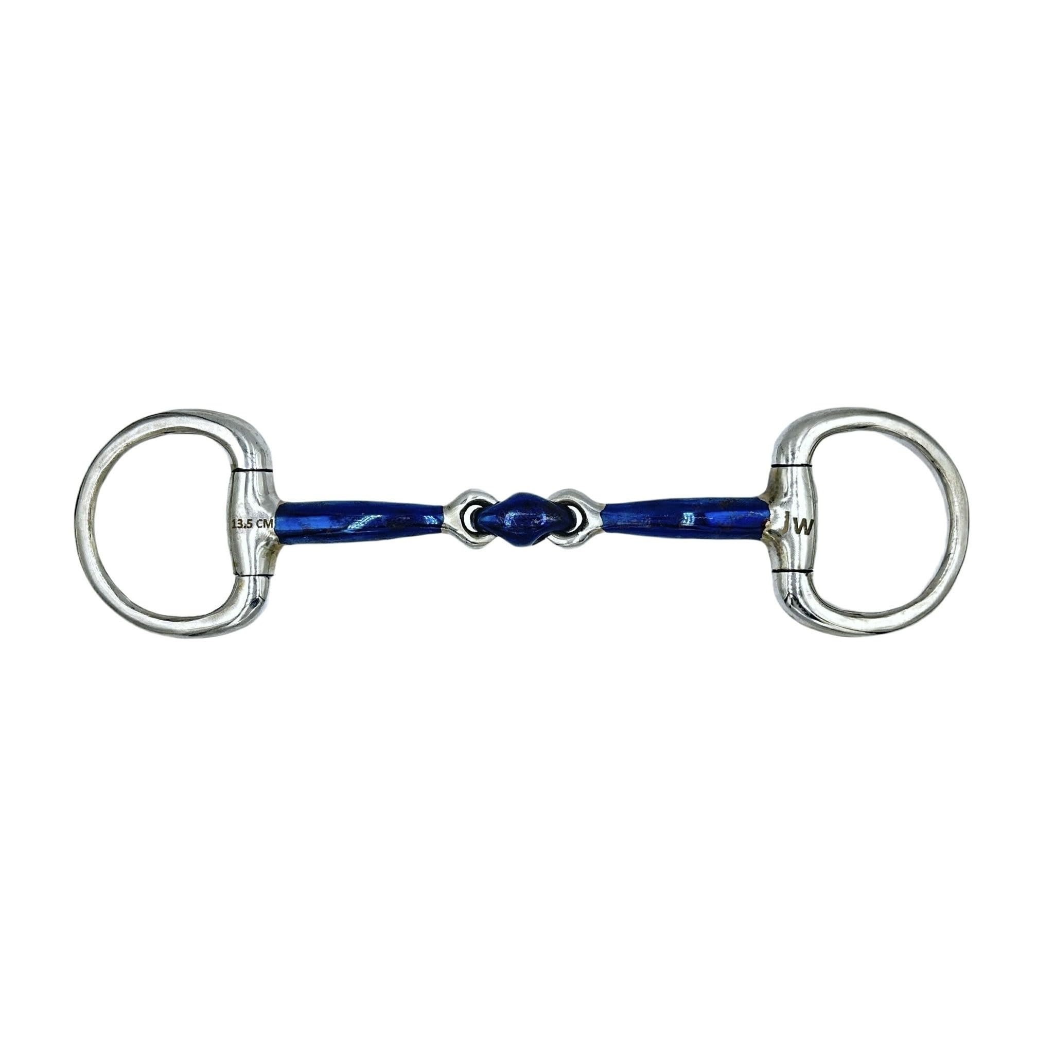 ES0166 JW Gebiss Sweet Iron Olivenkopfgebiss Olivenkopftrense Doppelt Gebrochen aus Edelstahl Ringdurchmesser 50 mm Gebissstärke 13 mm (14.5 cm)