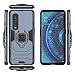 LuluMain Compatible with Oppo Find X2 Pro Case, Metal Ring Grip Kickstand Shockproof Hard Bumper (Works with Magnetic Car Mount) Dual Layer Rugged Cover (Navy Blue)
