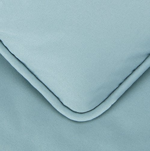 Amazon Basics Lightweight, Soft King Size Comforter Set, All-Season Down-Alternative 3-Piece Bedding, Pinch Pleat Design with Piped Edges, Spa Blue by Amazon Basics - Image 5