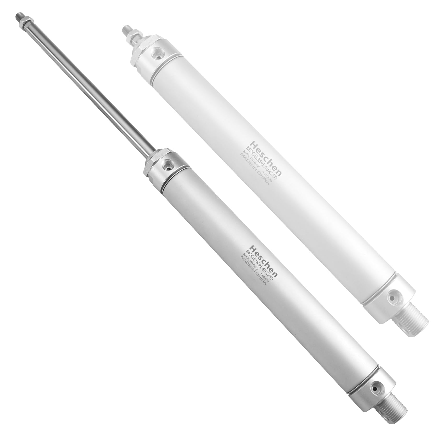 Heschen Vérin pneumatique mince, MAL 40-250, PT1/4'' Port, Alésage 40mm, Course 250mm, Double Effet