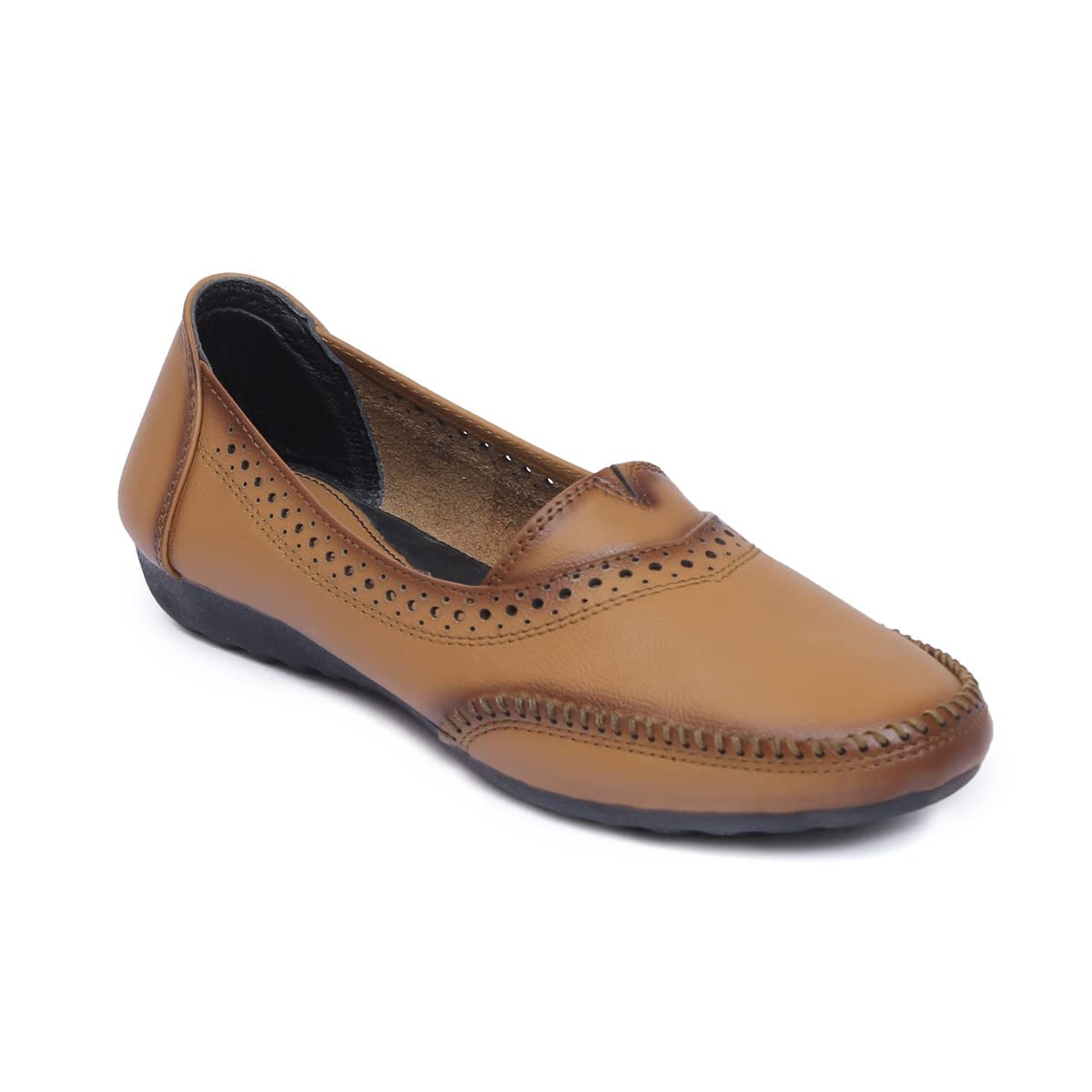 Zoom Shoes Womens Lightweight Premium Leather Stylish Slip on casusal/Party/Ethinic wear Ballet/bellerinas/Bellies Flat NV-132 Tan (B09SWDNSFD) Amazon Price History, Amazon Price Tracker