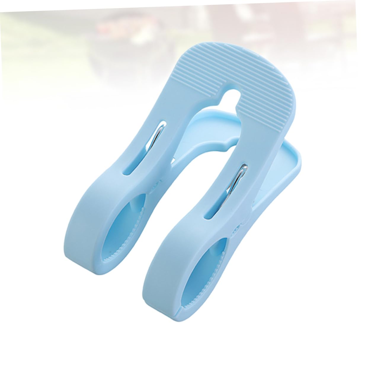 Amosfun 10pezzi Clip Antivento Per Biancheria Mollette Plastica Resistenti e Antiscivolo Per Asciugare Trapunte e Vestiti Colore Blu Per Giornate Ventose