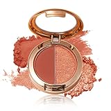 ZHISHUDL Double Color Eyeshadow Palette Matte Glitter Eyeshadow Makeup Palette High Pigment Eye Shadow Powder Soft Shimmer Eye Makeup - 01 Sunset Orange