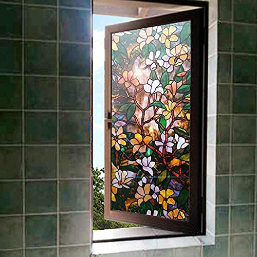Image of ELTON Vinyl 3D Heat Control Anti UV Self Adhesive Green Bamboo Window Privacy Film for Bathroom Door (24 x 36 inches)