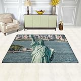 Suave y cómoda: proporciona una sensación increíblemente suave y afelpada bajo los pies. Esta alfombra decorativa de habitación reduce eficazmente el desprendimiento, y la parte inferior antideslizante con puntos antideslizantes pequeños y duraderos mejora la fricción para evitar que se deslice, lo que hace que la alfombra antideslizante sea ideal para tu dormitorio y sala de estar.