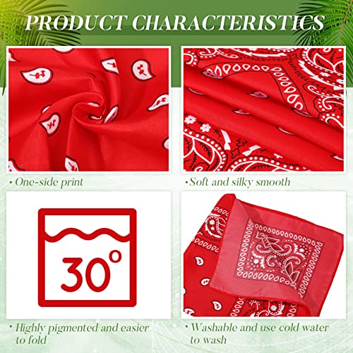 100 Pack Bandanas Unisex Paisley Bandanas Bulk Multi Purpose Cowboy Head Wrap Necktie Face Cover Party Supplies, 21.26 inches4