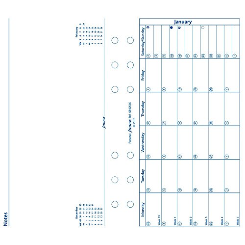 Filofax Month on One Page Refill for 2016 Personal/Compact Size Yearly Calendar, 6.75x3.75