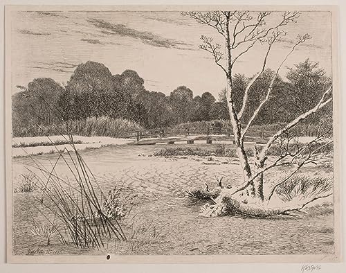 Affiche Toile Coucher de soleil forêt Vilhelm Kyhn pour salon chaleureux