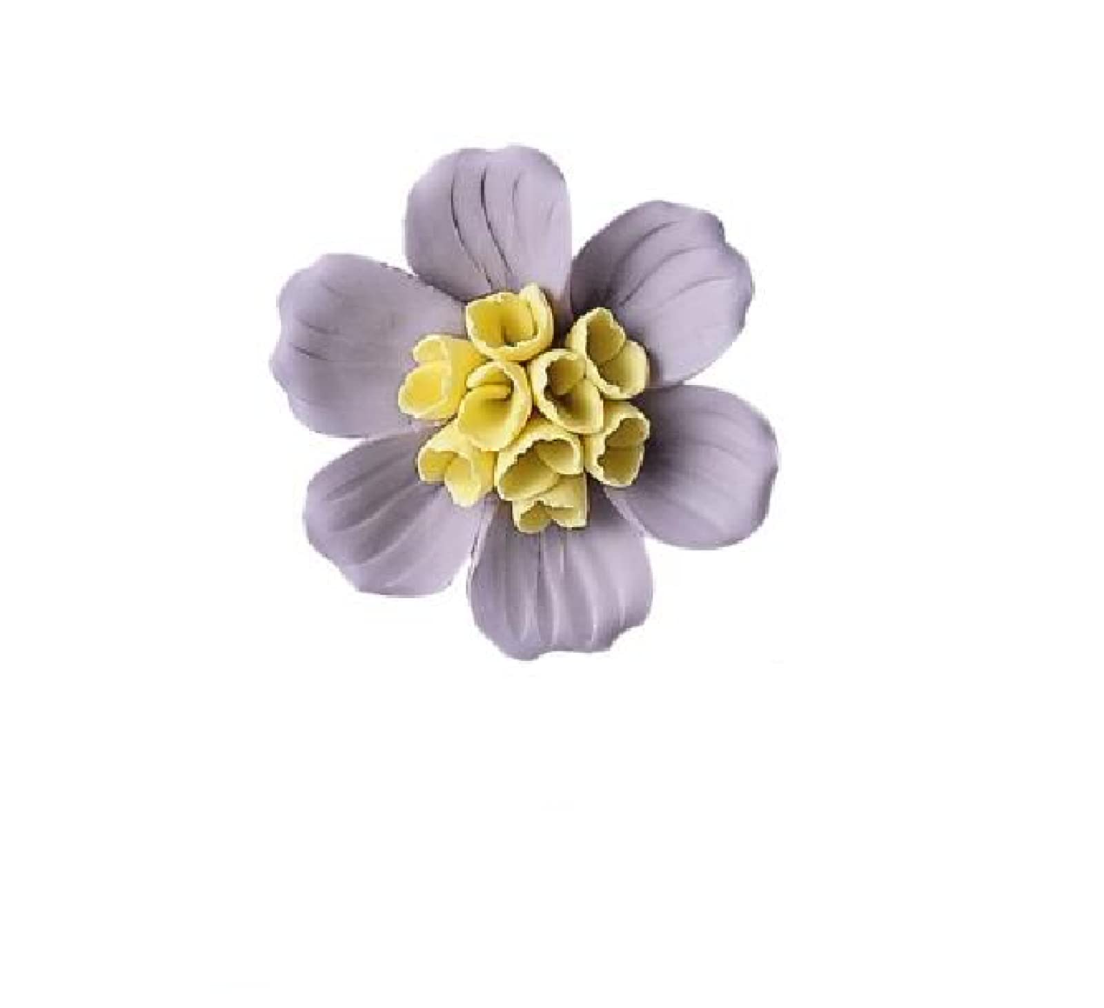 KJOLWHCQ Elegant Handcrafted Ceramic Purple Impatiens Flowers Wall Hanging Decor Artificial Sculpture 3D Wall Ornament Arts Wedding Gift