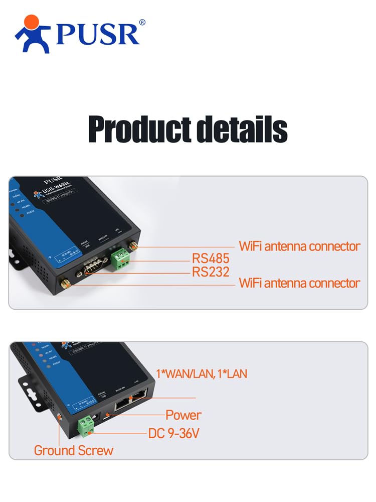 Grado industriale Dual Band WIFi5 client wireless Modbus Gateway MQTT 2 porte Ethernet seriale RS232 RS485 al convertitore WiFi USR-W630s