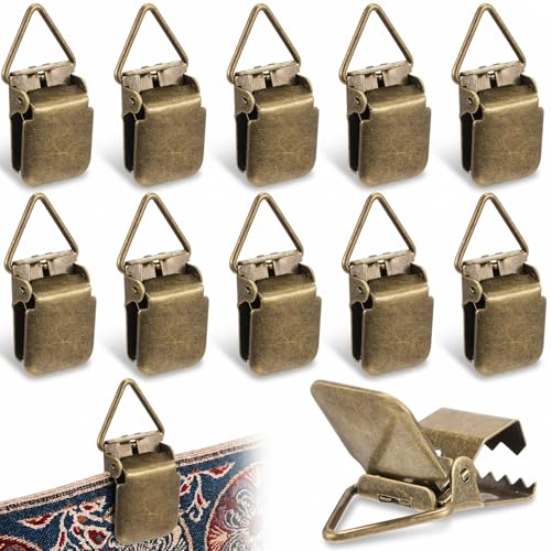 Zhengmy 12 Pcs Tapestry Hangers for Wall Quilt Hanging Clip, Bronze, Hook
