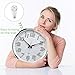 Plumeet Night Light Wall Clock 13'' Bedroom Wall Clocks with Silent Non-Ticking Glowing Function - Battery Operated Decorative Wall Clock for Home, Kitchen, Living Room (Green Light)