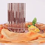 Efavormart 9' Blush Mercury Glass Hurricane Candle Holder, Cylinder Glass Vase with Wavy Design -...