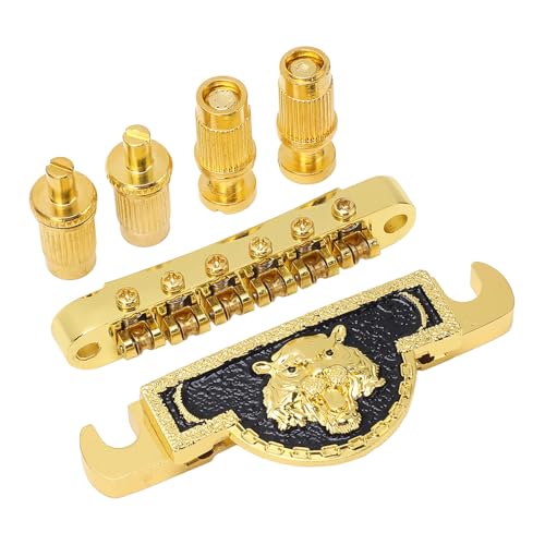 Ponte de Sela de Rolo de Guitarra, Ponte Traseira de Guitarra Elétrica de Metal Com Padrão de Leão p