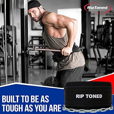 Rip Toned Dip Belt Weight Lifting Belt with 36 Steel Chain for Dips, Chin Ups & Pullups Heavy Duty | Comfortable Fit | Supports Progressive Overload for Strength & Muscle Gains