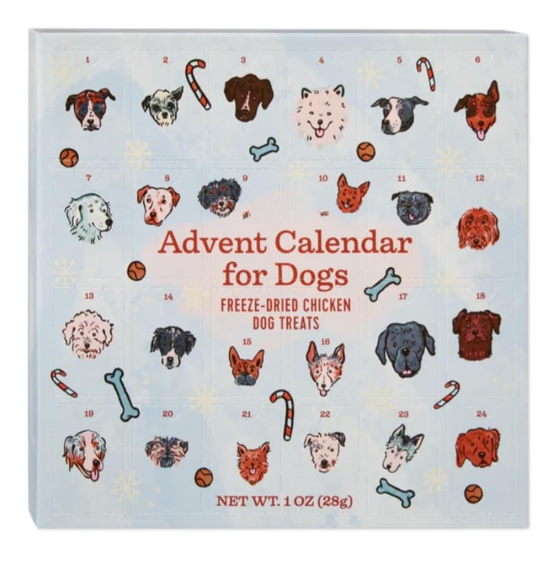 Advent Calendar for Dogs Freeze Dried Chicken Holiday Treats for Dogs