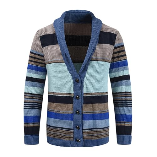 Generisch Camiseta de manga larga para hombre, con solapa, color bloque, transpirable, ligera, de secado rápido, informal, elástica, para fitness, tallas grandes, azul, L