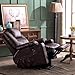 MCombo Electric Power Lift Recliner Chair Sofa with Massage and Heat for Elderly, 3 Positions, 2 Side Pockets, and Cup Holders, USB Ports, Faux Leather 7040 (Dark Brown, Medium)