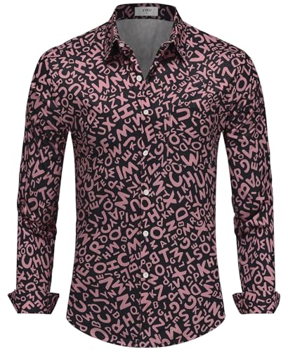 KYKU Mens Long Sleeve Shirt: Fashion Button Down Casual Shirts for Men with Pocket2