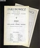  LOT DE 2 CATALOGUES JAKUBOWICZ - LIVRE ANCIENS - ACHAT DE LIVRES ANCIENS - AFFICHES - GRAVURES.