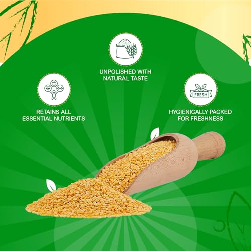 Image of Amazon Brand - Vedaka Organic Yellow Moong Dal | 1 Kg | Naturally Rich Source Of Protein | Cholesterol Free & No Added Additives