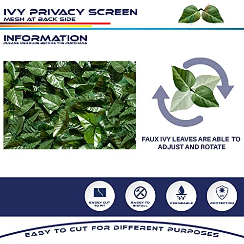Windscreen4less 58"x117" Faux Leaf Privacy Fence Screen Artificial Laurel Leaves Fence Cover Wall Decoration for Patio Porch Deck Balcony Yard Indoor Outdoor