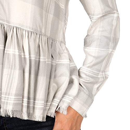 Mud Pie Women's Prescott Buttondown Gray, Grey, Large #TOP2