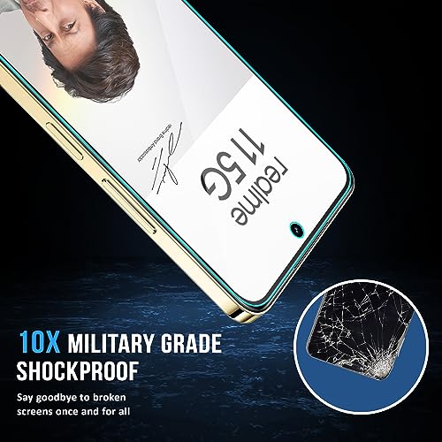 Image of ArmourPro Military Grade Gorilla Tempered Glass Compatible For Realme 13, 12X, 12, Realme 11X and 11 (6.8 Inch) With Easy Installation Kit for Smartphone| Edge To Edge Coverage | Black, Pack of 2