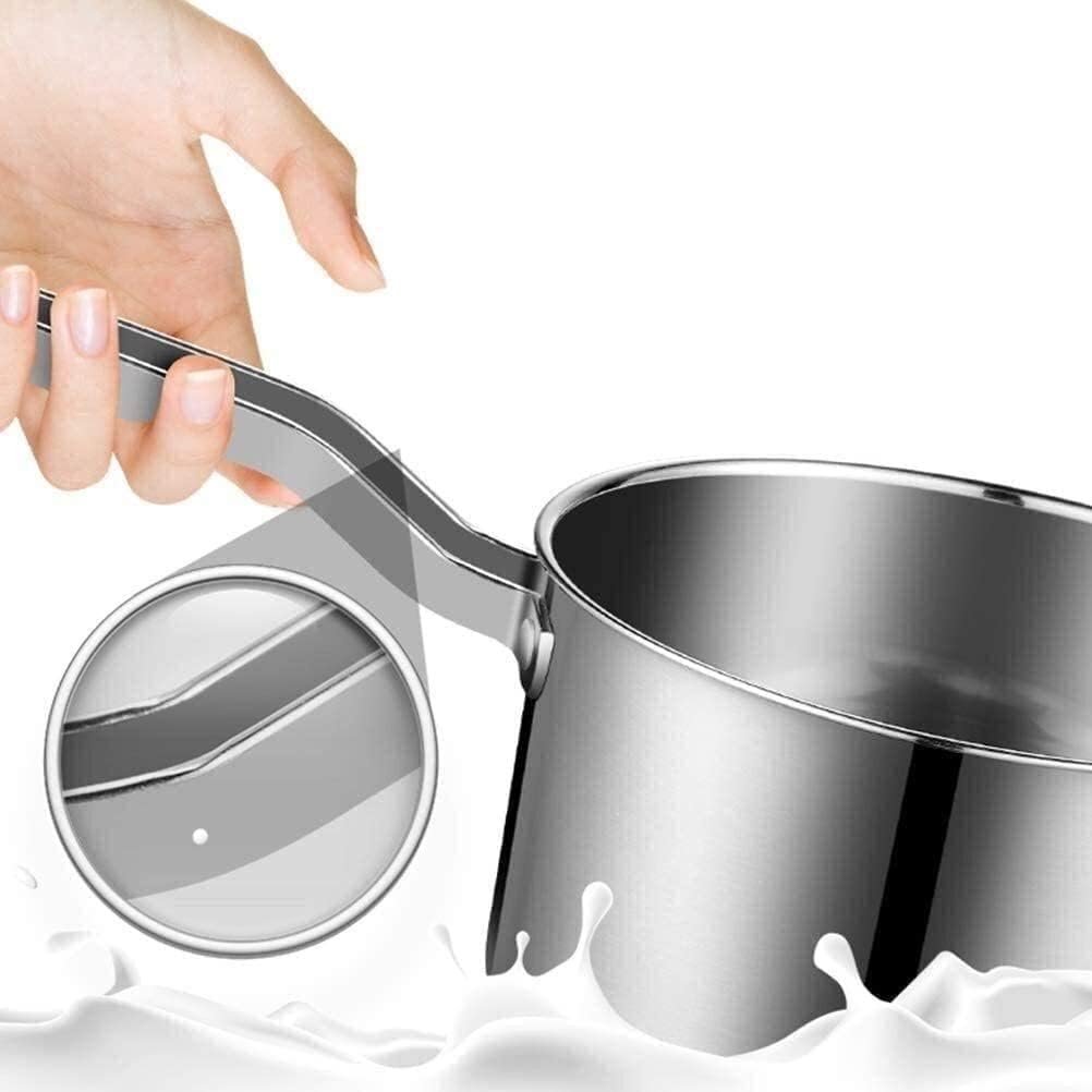 Wok Milk Pan Pan Stainless Steel Steamer Thick Bottom Soup Pot with Cover Cooking Pot Ergonomic Handle Universal Pot (Size : 16cm)