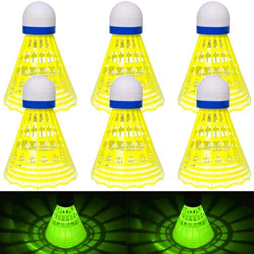 YeahBoom Led Badminton Bälle,6 Stück Led Nylon Sport Badminton,LED Federballs,Leuchtende Federbälle,Leucht-Federball,Led Badminton Set Kinder,für Indoor/Outdoor Sportaktivitäten YeahBoom Led Badminton Bälle,6 Stück Led Nylon Sport Badminton,LED Federballs,Leuchtende Federbälle,Leucht-Federball,Led Badminton Set Kinder,für Indoor/Outdoor Sportaktivitäten