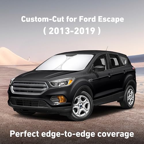 Image of EcoNour Windshield Sunshade Compatible for Ford Escape 2013-2017 2018 2019, Sun Visor for Front Windshield & Window Sun Shade Cover, UV Heat Blocker & Protector, Car Accessories
