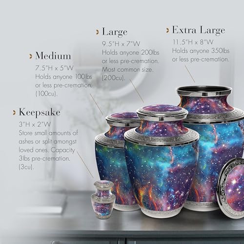 Image of Cosmic Galaxy Cremation Urns for Human Ashes Adult Female Urns for Ashes