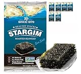 STARGIM Seasoned Seaweed Snacks Sheets – 6 Individual Packs Roasted Gim, Fat Gluten Free Sea Salt, 100% Natural Laver 5g 0.17 Ounce