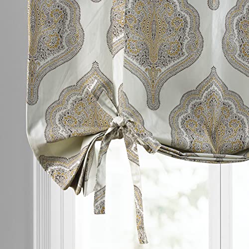 Image of HPD Half Price Drapes Room Darkening Tie Up Curtains 46 X 63 Inch Arabesque Printed Cotton Window Roll Up Balloon Curtain for Living Room, Kitchen PRTW-TUD37B-63 (1 Panel), Arabesque Tan