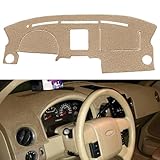 Yiz Dash Cover Mat Custom Fit for Ford F150 Pickup Truck 2004 2005 2006 2007 2008 / Lincoln Mark LT, Dashboard Cover Pad Carpet Protector J58 (Beige)