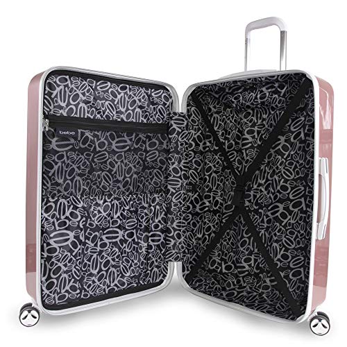 BEBE Women's Luggage Stella 29" Hardside Check in Spinner, Telescoping Handles, Rose Gold, One Size - Image 4