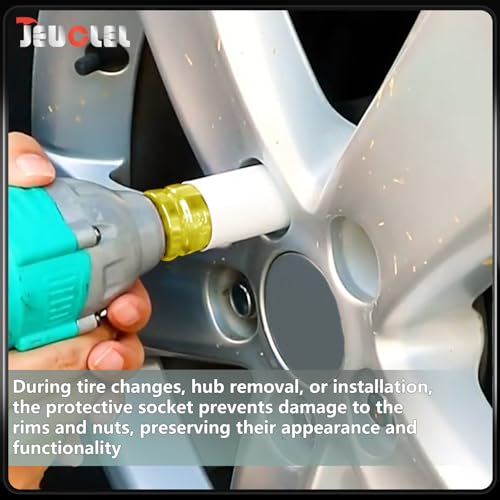 Image of 19mm 1 /2 inchDrive Wheel Protector Impact Socket, Lug Nut Impact Socket | 6 Point, Non-Marring, Thin Wall, Deep Socket, Wheel Protector, Protective Socket, Color-Coded, Cr-Mo Steel, Hand Repair Tool