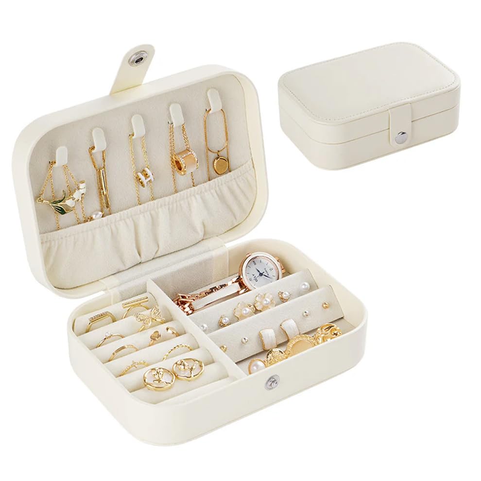 YouBella Jewellery Organiser Jewellery Box Organiser MultiLayer PU Leather Portable Storage Box Case with Dividers Container for Rings, Earrings, Neck