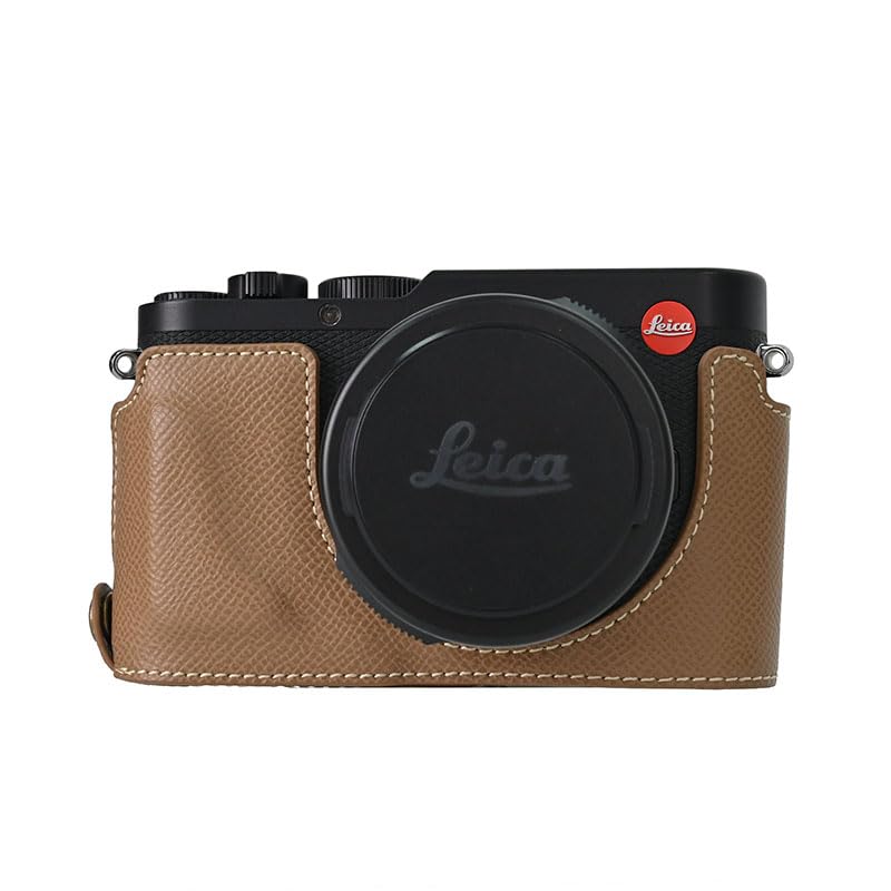 Funda mitad piel PU para Leica D-Lux 8 color marrón miniatura 6