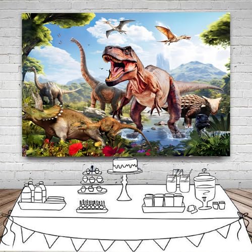 Fondo de fotografía dinosaurios tropical 7x5ft HDXXSC miniatura 3
