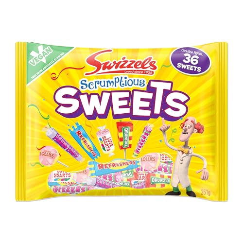 Swizzels Scrumptious Mixed Bag A Large Selection of Mouthwatering Chewy Sweets and Lollipops Vegan Friendly (1x 351g)