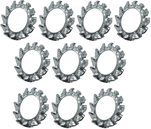 AERZETIX - C44524 - Juego de 10 Arandelas - freno - dientes - dentado - exterior - M6 - acero galvanizado - metal - DIN6798 - bricolaje