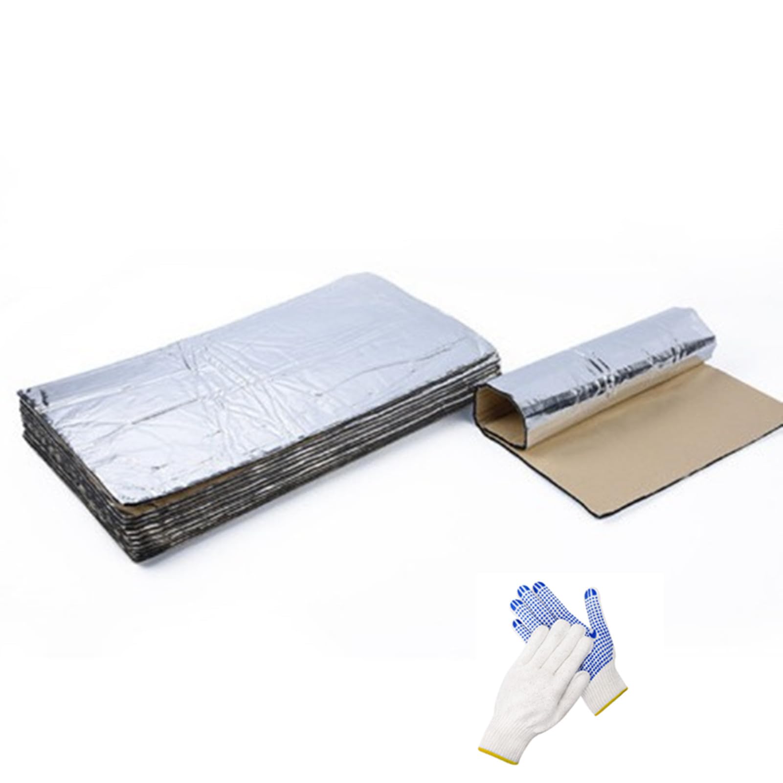 20 Pezzi Tappetini Isolanti per Auto, 250 x 180mm Tappetino Fonoassorbente per Auto Pannello Isolante in Alluminio Butilico Tappetino Isolante per Isolamento Acustico Impermeabile Ignifugo