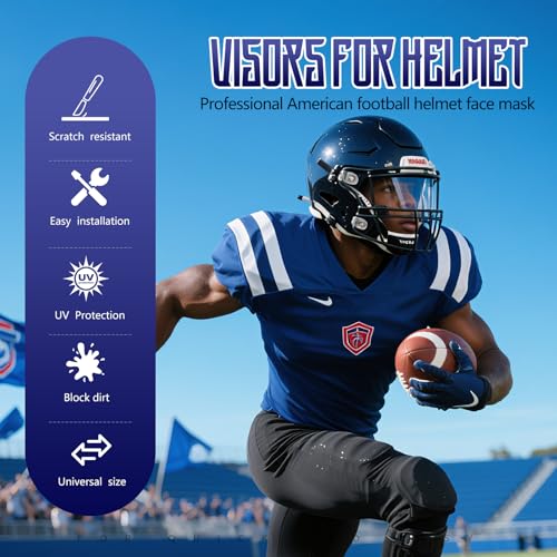 Image of 2 Pack Football Helmet Visors, Clear and Black | Clear and black visor set with two hardware kits for game and practice rotation