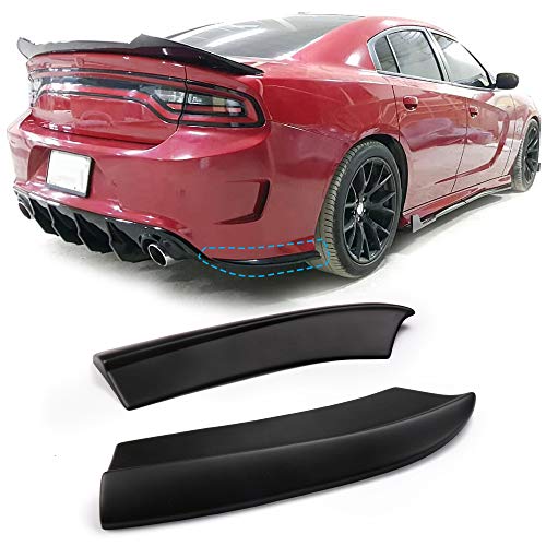 Rear Bumper Lip Aprons Compatible With 20152023 Dodge Charger, PP Polypropylene Matte Black