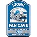 NFL Detroit Lions Fan Cave Wood Sign, 11" x 17"